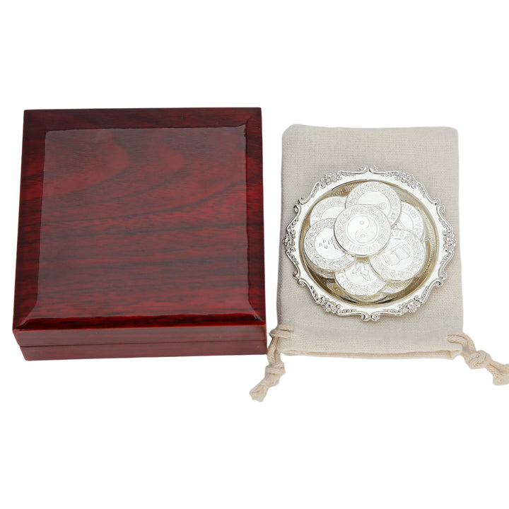 13 pcs Spanish Las Arras de Boda Wedding Coins with Luxury Wooden Box – Arras para Boda for Wedding Ceremony - TINGKU