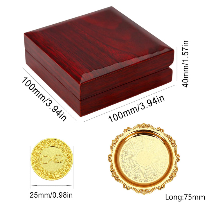 13 pcs Spanish Las Arras de Boda Wedding Coins with Luxury Wooden Box – Arras para Boda for Wedding Ceremony - TINGKU
