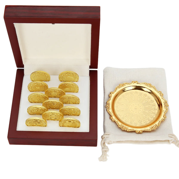 13 pcs Spanish Las Arras de Boda Wedding Coins with Luxury Wooden Box – Arras para Boda for Wedding Ceremony - TINGKU