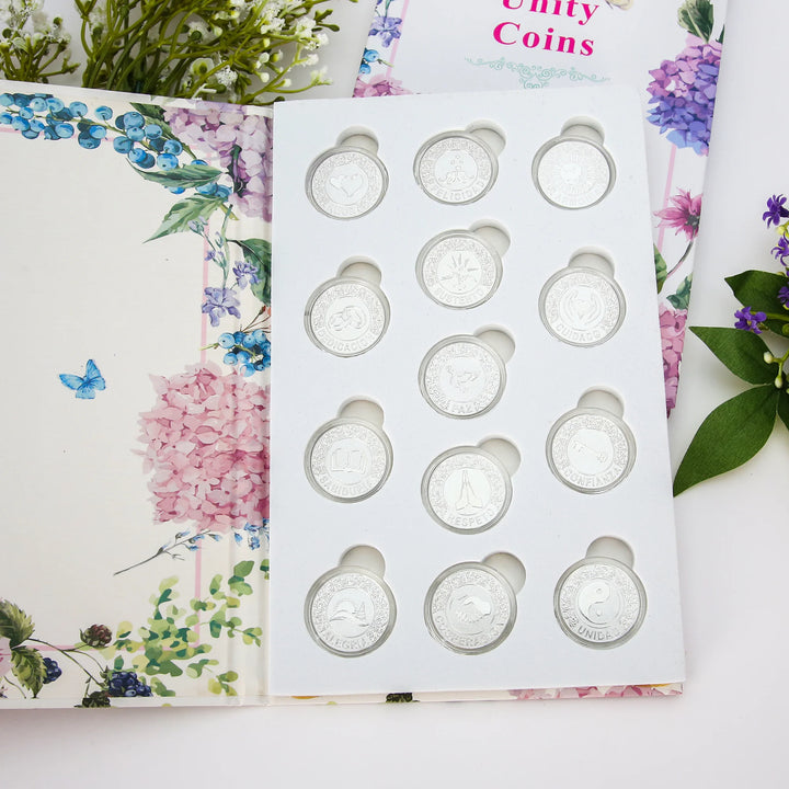13 pcs Spanish Wedding Arras Coins with Keepsake Book Box – Español Las Arras de Boda - TINGKU