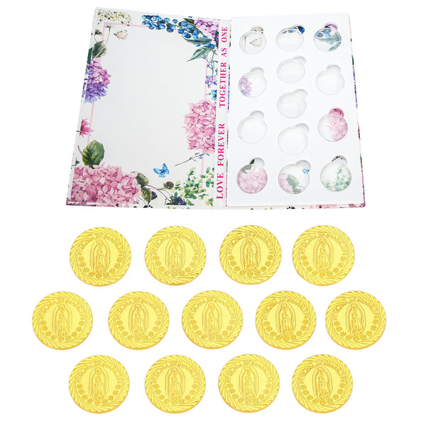 Caja de libro personalizada WeddingArras Juego de monedas de unidad