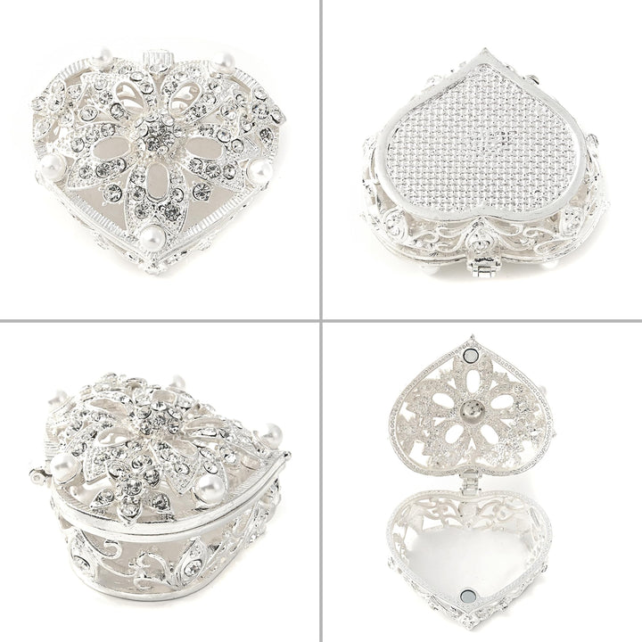 Five Flower Pearl Heart Shaped Box - TINGKU