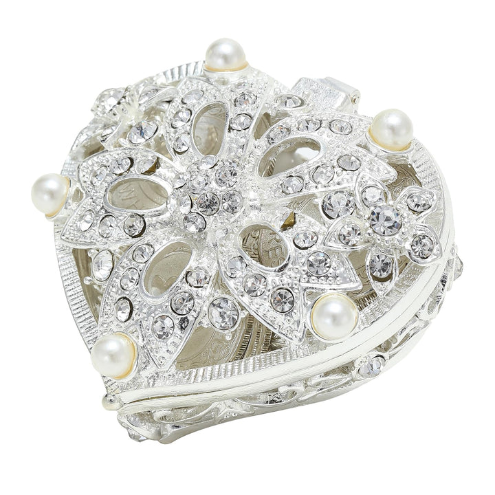 Five Flower Pearl Heart Shaped Box - TINGKU
