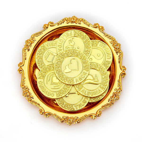 13 pcs Spanish Las Arras Coins with Tray Plate Holder for Wedding Ceremony – Español Arras Para Boda