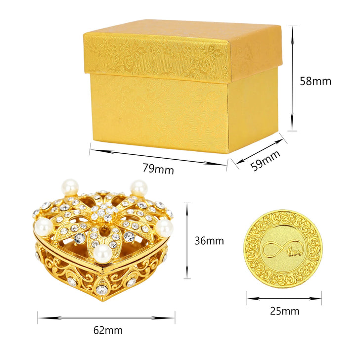 13 Spanish words coins 25mm each, stored in gold 62×36mm heart-shaped box, elegantly packaged in 79×59×58mm gift box - tingkucoins.com