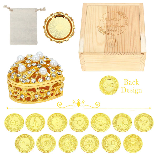 Caja de corazón de diamantes retorcidos: elegante caja de almacenamiento para monedas y recuerdos de boda de lujo.