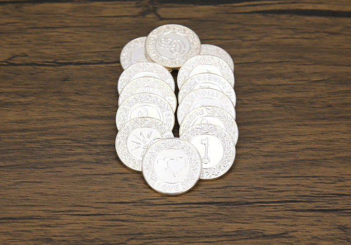 13 pcs English Wedding Arrhae Coins Only – Wedding Arras Unity Coins Set for Filipino wedding - TINGKU