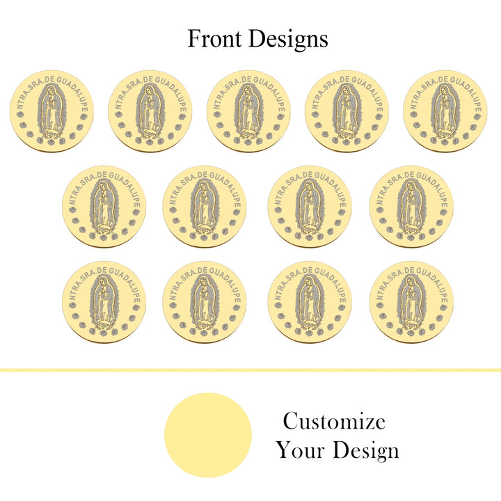 Personalized Virgen de Guadalupe Wedding Arras Unity Coin Set – 13 Custom Engraved Coins with Keepsake Book Box - TINGKU