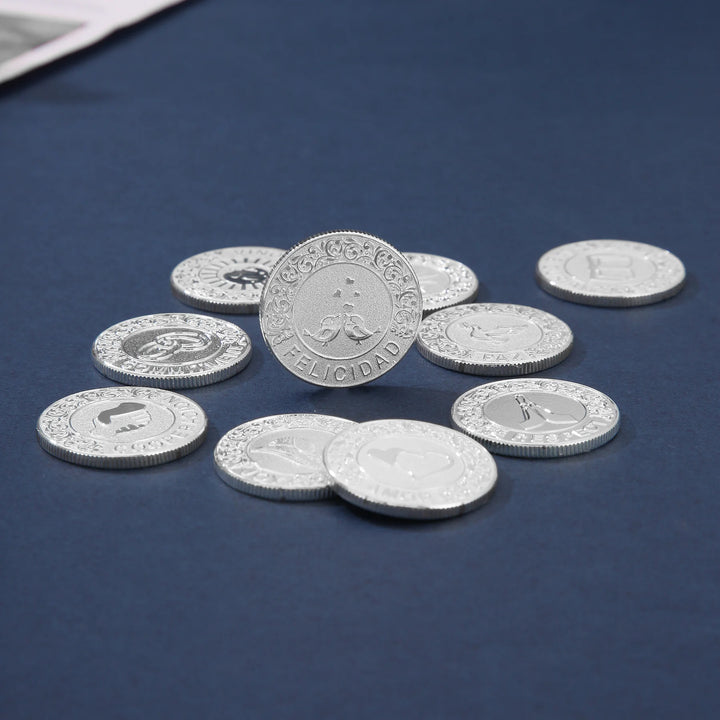 13 pcs Spanish Wedding Arras Coins Only – Español Las Arras De Boda Cristiana, Wedding Accessories for Ceremony - TINGKU
