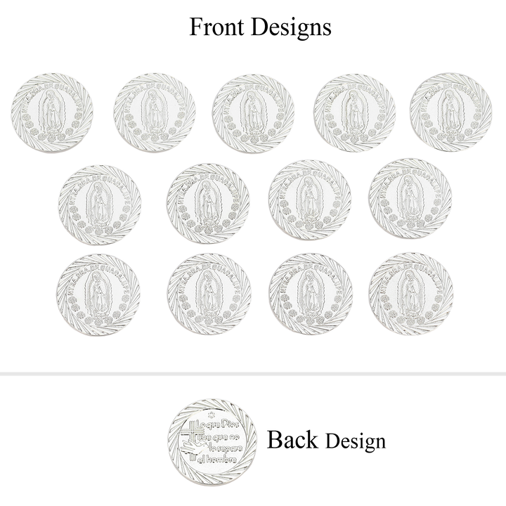 Virgen de Guadalupe Wedding Arras Set – 13 Unity Coins with Red Wooden Keepsake Box - TINGKU